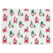 かわいい格言クリスマスツリー上のヴィンテージレッドカー ラージペーパーバッグ (裏面)