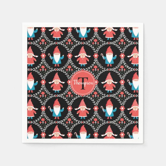 かわいい格言クリスマスホリデー スタンダードカクテルナプキン (正面)