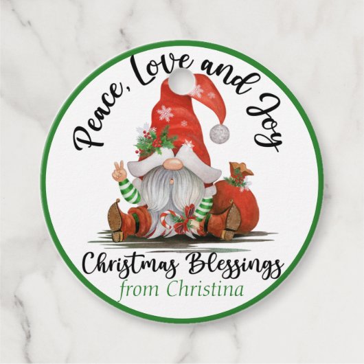 かわいい格言クリスマス恵みカスタムギフト フェイバータグ (正面)