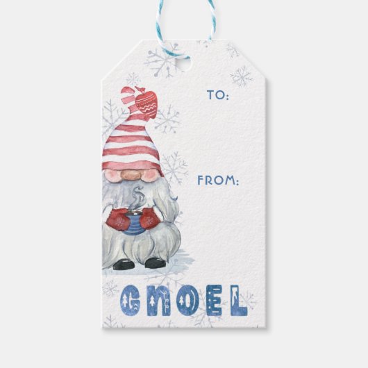 かわいい格言クリスマスGNOEL水色から ギフトタグ (正面)