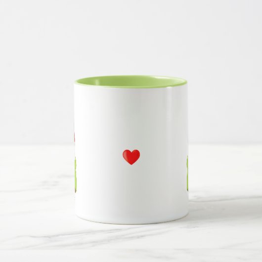 かわいい格言グリーンに蹄鉄 マグカップ (中央)