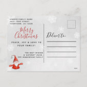 かわいい格言グレーレッドクリスマス シーズンポストカード (裏面)