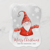 かわいい格言グレーレッドメリークリスマス シーズンカード (正面/裏面)