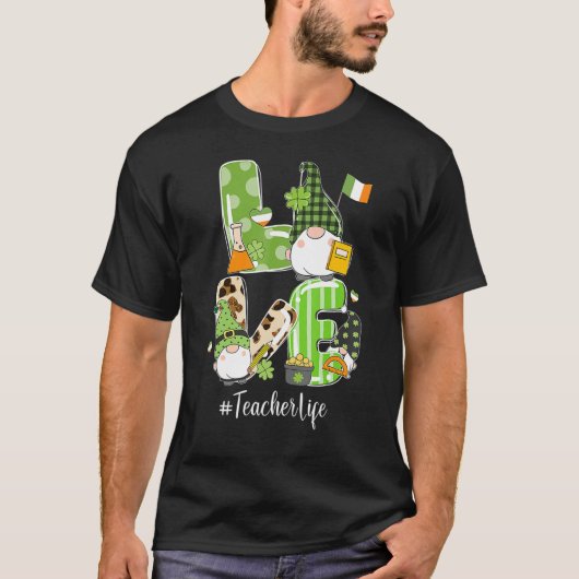 かわいい格言シャムロックLOVE先生ライフSt patricks Tシャツ (正面)