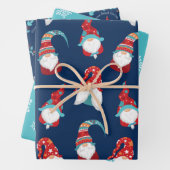 かわいい格言スノーフレークフローラリースブルー追加の名前 ラッピングペーパーシート (インサイチュ)