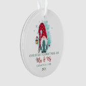 かわいい格言スノーフレーク私たちの初めてのクリスマス オーナメント (正面)