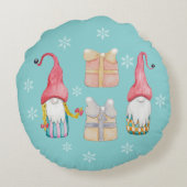 かわいい格言ターキーズブルー絵を描ハンド ラウンドクッション (裏面)