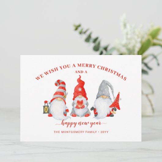 かわいい格言トリオカスタムクリスマス シーズンカード (スタンド正面)