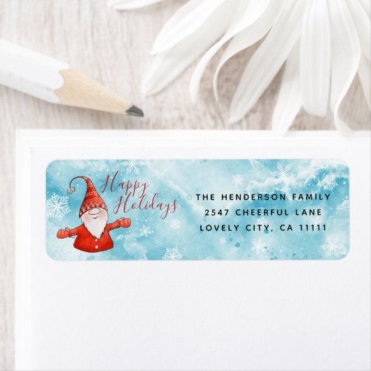 かわいい格言ハッピーホリデーズクリスマス差出人住所 ラベル (インサイチュ)