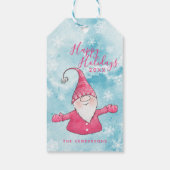 かわいい格言ハッピーホリデーズブルー&ピンククリスマス ギフトタグ (裏面)