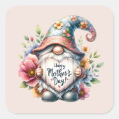 かわいい格言ハッピーマザーズデイ スクエアシール (正面)