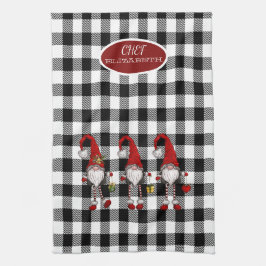 かわいい格言バッファロープレイド キッチンタオル