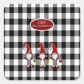 かわいい格言バッファロープレイド スクエアシール (正面)