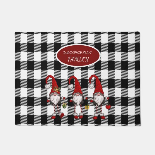 かわいい格言バッファロープレイド ドアマット (正面)