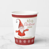 かわいい格言パーソナライズされたレッドホワイトクリスマスパーティー 紙コップ (裏面)