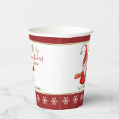 かわいい格言パーソナライズされたレッドホワイトクリスマスパーティー 紙コップ (右)