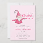 かわいい格言ピンククリスマスパーティー 招待状 (正面)