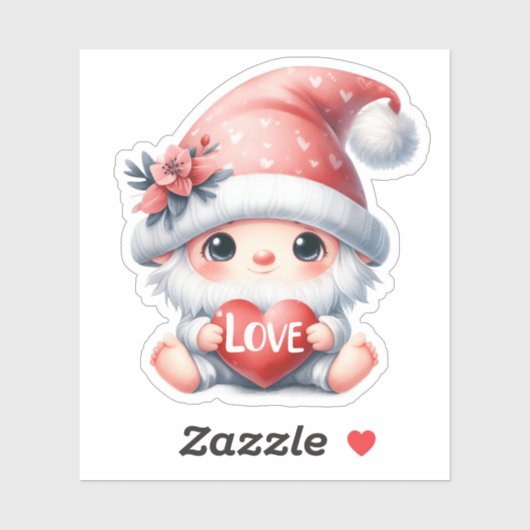 かわいい格言ピンク赤いハートラブバレンタインデー シール (シート)