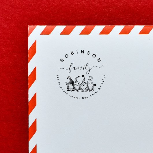 かわいい格言ファミリークリスマス差出人住所 ラバースタンプ