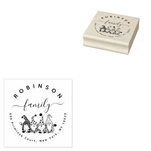 かわいい格言ファミリークリスマス差出人住所 ラバースタンプ (押印)