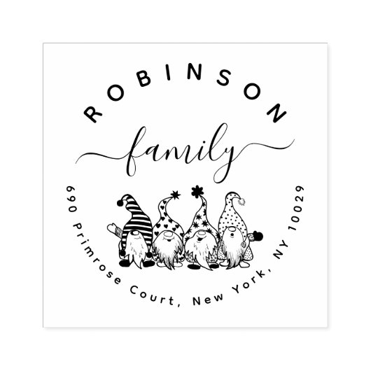 かわいい格言ファミリークリスマス差出人住所 ラバースタンプ (インプリント)