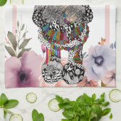 かわいい格言フローラキッチンタオル キッチンタオル (折り畳み)