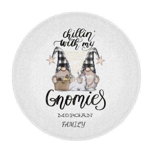 かわいい格言ブラックバッファロープレイド カッティングボード (正面)