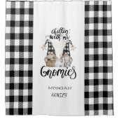かわいい格言ブラックバッファロープレイド シャワーカーテン (正面)
