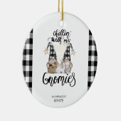 かわいい格言ブラックバッファロープレイド セラミックオーナメント (右)