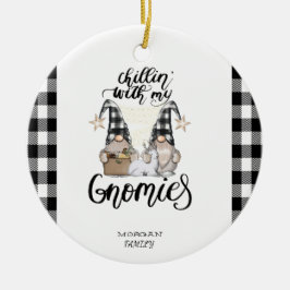 かわいい格言ブラックバッファロープレイド セラミックオーナメント