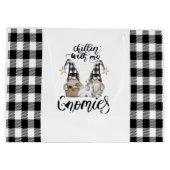 かわいい格言ブラックバッファロープレイド ラージペーパーバッグ (裏面)