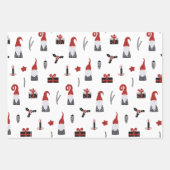 かわいい格言ブラック&レッドクリスマス ラッピングペーパーシート (正面2)