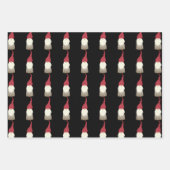 かわいい格言ブラック&レッドクリスマス ラッピングペーパーシート (正面)