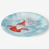 かわいい格言ブルーレッドハッピーホリデイズ ペーパープレート (アングル)