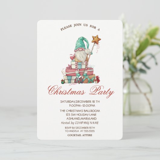かわいい格言プレゼントクリスマスパーティー 招待状 (スタンド正面)