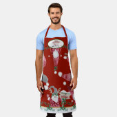 かわいい格言ベーキングクリスマスの思い出とママ エプロン (着用した状態)