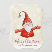 かわいい格言ベージュレッドメリークリスマス シーズンカード (正面/裏面)