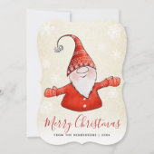 かわいい格言ベージュレッドメリークリスマス シーズンカード (正面)