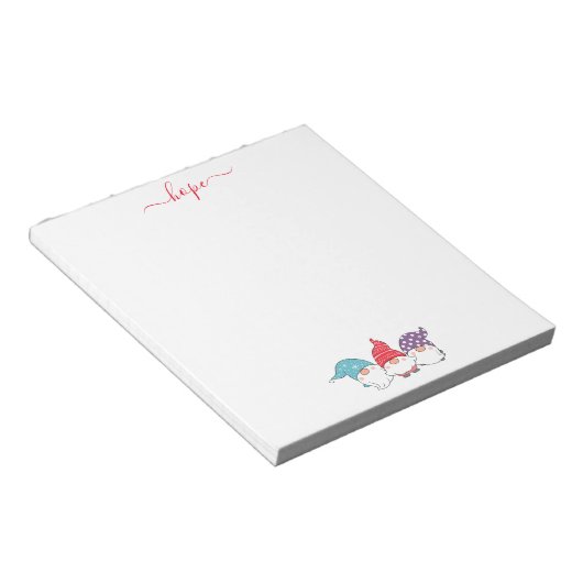 かわいい格言ホープのスクリプトのクリスマス ノートパッド (アングル)