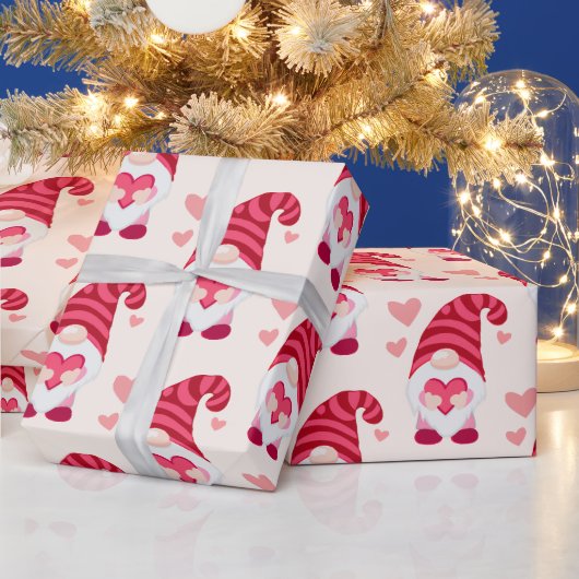 かわいい格言ホールディングハートバレンタインデー ラッピングペーパー (クリスマス)