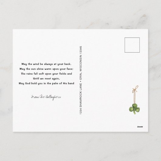 かわいい格言ポットオブカスタム金ゴールドセントパトリックの日 シーズンポストカード (裏面)