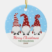 かわいい格言メリークリスマスパーソナライズされた セラミックオーナメント (正面)