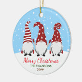 かわいい格言メリークリスマスパーソナライズされた セラミックオーナメント (左)