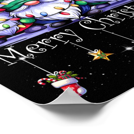 かわいい格言メリークリスマスライトファミリー格言Xma ポスター (角)