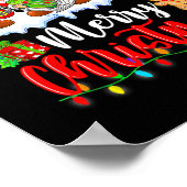 かわいい格言メリークリスマスライトファミリー格言Xma ポスター (角)