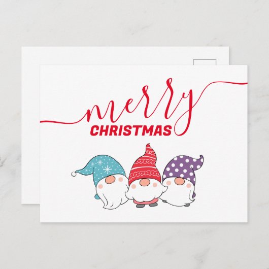 かわいい格言メリークリスマス書道台本 シーズンポストカード (正面/裏面)