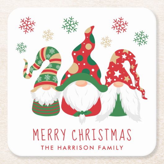 かわいい格言メリークリスマス スクエアペーパーコースター (正面)
