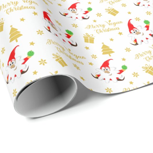 かわいい格言メリービーガンクリスマス ラッピングペーパー (ロールコーナー)