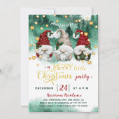 かわいい格言メリーリトルクリスマスパーティー 招待状 (正面)