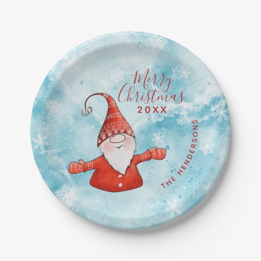 かわいい格言モダンコースタルクリスマス ペーパープレート (正面)